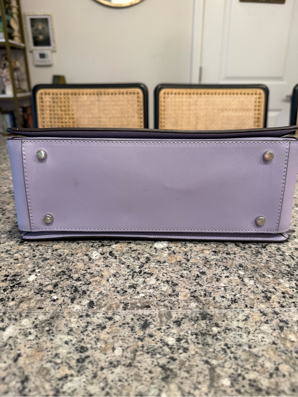 kate spade lavender saffiano satchel handbag - Picture 6 of 6